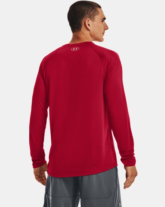 Men's UA Tech™ Collegiate Long Sleeve, Red, pdpMainDesktop image number 1